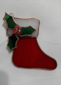 Ornament - Christmas Stocking with Holly
