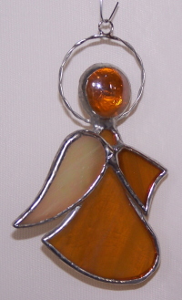 Ornament - Kneeling Angel - Amber