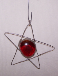 Ornament - Wire Star with Glass Centre