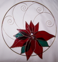 Suncatcher - Swirled Poinsettia In Hoop
