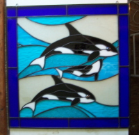 Orca Family - Vertical - Aqua Water