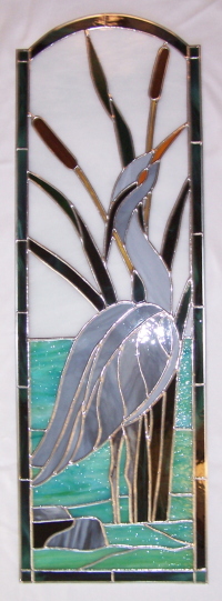 Heron In Cattails - Panel - NFS