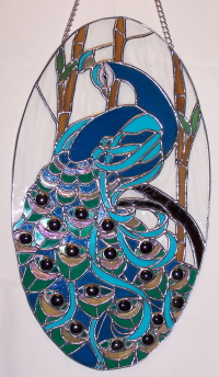 Oriental Peacock - Suncatcher - See Suncatchers & Pa