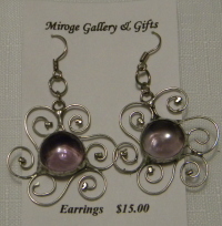 Earrings - Wire Swirls - Lilac