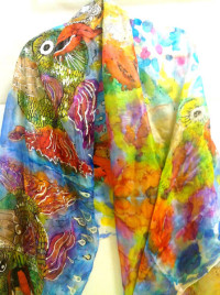 Silk Shawl - Go Fish