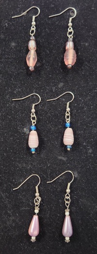 Earrings - Beaded Drop - Mauve