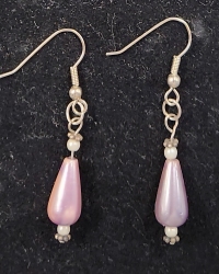 Earrings - Beaded Drop - Mauve