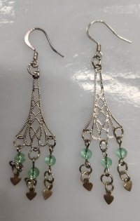 Earrings - Beaded Drop - Filigree - 3 MH GR