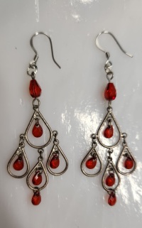 Earrings - Drop - Red Teardrop
