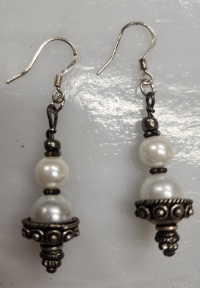 Earrings - Bead Drop - Capped Pearl