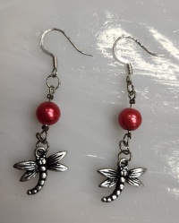 Earrings - Charm Drop - Dragonfly - SF