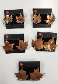 Earrings - Maple Leaf - Copper Electroplate Studs