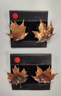 Earrings - Maple Leaf - Copper Electroplate Studs