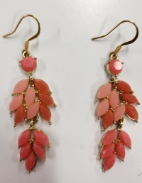 Earrings - Leaf Drop - Orange - GF