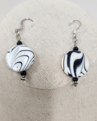 Set - Necklace and Earring - Black and White