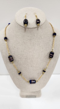 Set - Necklace and earrings - Lampwork - BL Gold