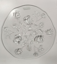 Glass - Molded Rose Plate - Clear