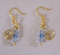 Necklace and Earring Set - Beaded Brass Swirls