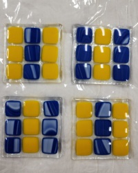 Coasters - Set of 4 - Fused Glass YE BL