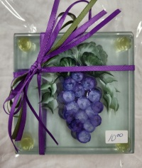 Coasters - Set of 4 - Grapes on Clear