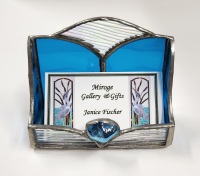 Business Card Holder - Aqua Geometric