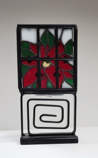 Candle Holder - Poinsettia Panel