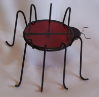 Candle Holder - Ladybug on Wrought Iron Frame