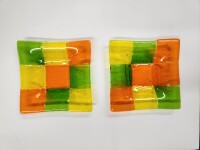 Fused Glass - Candy Dish - OR GR YE