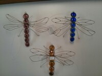 3D Ornament - Dragonfly - Wire & Nugget - Lilac