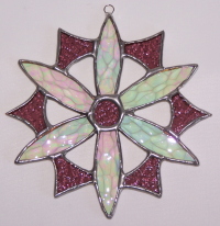 Floral Star - Burgundy and Clear