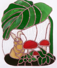 Stained Glass Panel - Woodland Bunny