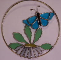 Suncatcher - Butterfly on Daisy Ring