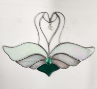 Suncatcher - Swan Heart - Teal trim - AUK