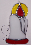 Ornament - Candle - White with Red Base