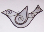 Ornament - Dove - Black Overlay Swirls