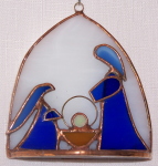 Ornament - Nativity - Free Standing - Blue