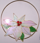 Suncatcher - Poinsettia In 8" Hoop - White