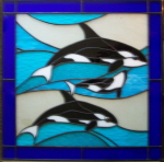 Orca Family - Vertical - Aqua Water