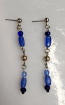 Earrings - Beaded Drop - Blue Stud