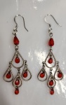 Earrings - Drop - Red Teardrop