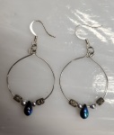 Earrings - Beaded Hoop - BK Teardrop - SF