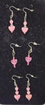 Earrings - Beaded Heart - Pink Iridescent