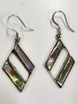 Earrings - Upcycled - Abalone Diamond