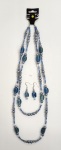 Set - Beaded Necklace and Earrings - Blue