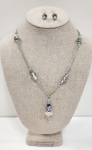 Set - Necklace and Earrings - Lampwork - BL CL