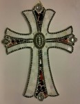 Mosaic Cross - Beaded Red & White