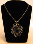 Pendant  - Wire Swirls - Aqua