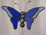 Plant Pick - 3D Butterfly - Blue with Cabochon Body