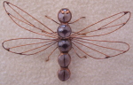 Plant Pick - Marble Dragonfly - Mauve/Copper