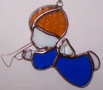 Ornament - Angel with Horn, Blue
